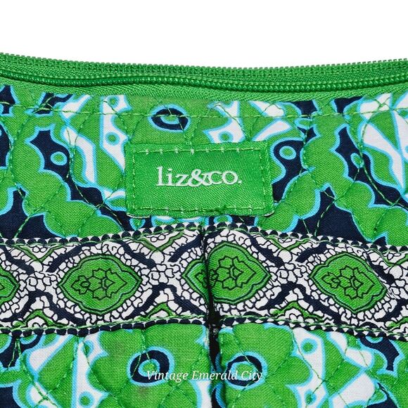 Liz & Co Quilted Green Purse Bohemian Bag Grannycore Beach Mandala Washable - Picture 5 of 16